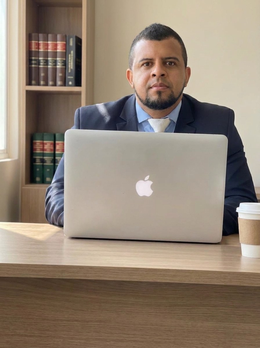 Bruno Silva Pinto em seu escritório